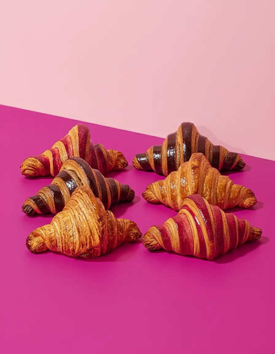 Boîte 6 croissants 3 saveurs