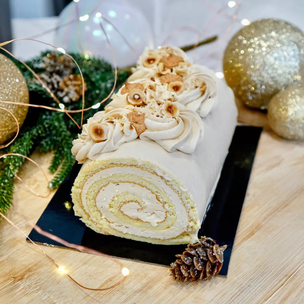 Bûche crème au beurre praliné